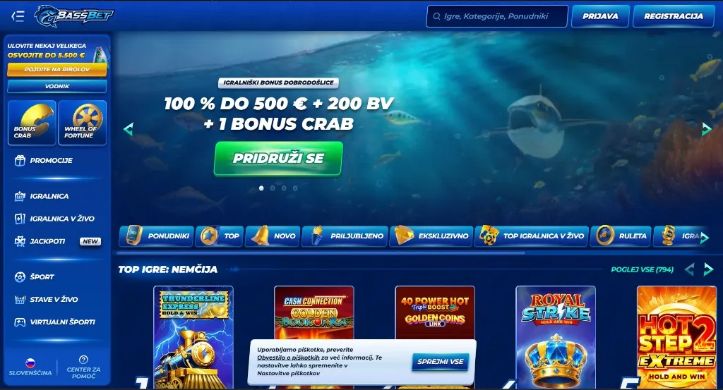 Bassbet namizni posnetek